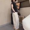 25330 Grande Aimei Yiyuan 2025 Verão Novo Top Estampado Solto com Costura Calças de Perna Larga Casuais Estilike