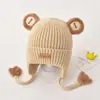 Gorro de Bebé Lana Gorro Infantil Otoño Invierno Niños y Niñas Lindo Tejido Súper Adorable Cálido Resistente al Frío Gorro con Protección para las Orejas
