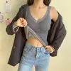 Nova Camisola Térmica Feminina com Bojo, Roupas Térmicas de Veludo Rendado Engrossado, Camiseta Base para Outono e Inverno
