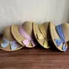 Sombrero de Paja con Lazo de Rayas Retro para Mujer Sombrero de Primavera y Verano Ala Grande Rizada Sombrero de Sol Protección Solar Plegable Sombrero de Paja Casual