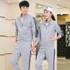 Conjunto Esportivo Masculino de Outono Casual com Três Listras Roupa Esportiva Juvenil de Manga Comprida Conjunto de Duas Peças Moda Casal