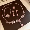 Colar de flor de zircônia ultra brilhante em gota d'água transfronteiriço europeu e americano, corrente de clavícula de nicho de luxo leve, joias estilosas e sofisticadas