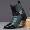 Zapatos de Caña Alta para Hombre Zapatos Casuales Británicos de Cuero Estilo Coreano Zapatos Blancos para Hombre Botas Martin Botines de Caña Media Alta Tendencia 660508