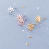 Pendientes de plata Nalan s925 para mujer, versión coreana, pequeños y frescos pendientes de sol huecos con diamantes, joyería E9627
