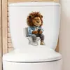 Adesivo de Leão Criativo Brup para Vaso Sanitário Item Quente Transfronteiriço Adesivo de Parede Decorativo Divertido para Banheiro Hs5400C