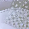 Adesivos de Unhas Floco de Neve de Natal Transfronteiriços 5D Em relevo Design de Bola Branca Estilo Simples Ins Adesivos de Unhas DIY