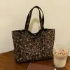 Bolso de Hombro Transfronterizo de Moda Gran Capacidad Versátil Estampado de Leopardo Bolso Tote Sencillo para Viajar al Trabajo Otoño e Invierno Bolso de Mano de Moda para Mujer