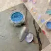 Nova arte de unha de celebridade da internet pó de pedra translúcido gelo como jade fluido pó de aurora ultra-brilhante pó para esfregar em unhas decorações de unha pó de glitter atacado