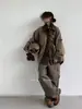 Jaqueta de Trabalho Japonesa Retro Nova para Primavera e Outono, Multi-Bolsos, Gola Lapela, para Homens e Mulheres, Design Único, Peça de Roupa Casual Solta