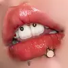 Gato piedra ojo de gato labio uña piedra natural dientes exteriores anillo de labio de acero inoxidable lindo caricatura uña de hueso de oreja perforación corporal humana transfronteriza