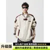 Moletom patchwork listrado color block estilo americano, jaqueta masculina outono moderna de corte solto, sportswear retrô