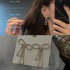 Brincos Statement Elegantes com Laço de Strass para Mulheres, Apresentando um Design Sofisticado, Semelhante ao Estilo Usado por Xu Xueer, com Tarrachas