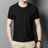 Camiseta de Hilo de Hielo para Hombre de Manga Corta Camiseta Básica Color Sólido Ropa Versátil Camiseta Suelta de Media Manga Verano Hilo de Hombre