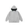 Pantalones infantiles DK 26 modelo nuevo de otoño para niñas y niños sudadera con capucha y cremallera 330G color liso chaqueta casual para padres e hijos