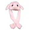 Chapéu de Coelho com Orelhas que Brilham Explosão de Tom Fofo Monstro Pônei Coelho Branco Chapéu com Airbag Boneca de Pelúcia