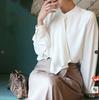 En Stock Listón de Nicho 2026 Nueva Primavera y Otoño Lazo Corbata Elegante Camisa de Gasa Blusa de Gasa de Alta Gama
