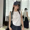 Encanto de EncajeCamiseta sin Mangas de Malla con Espalda Descubierta de Encaje para Mujer, Ropa de Exterior de Verano, Top sin Mangas para Mujeres Pequeñas 26096