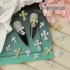 Acessórios de Nail Art Cruzados Estilo Crocs da Moda Punk Strass Liga Metálica Popular de Comércio Exterior Joias