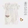 Mameluco de Bebé Verano Manga Corta Una Pieza Clase A Transpirable Algodón Cuello Redondo Ropa Acondicionada para Niñas Pequeñas