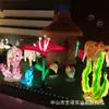 Forma de Alga Vida Marina Fibra de Vidrio Luminosa Lámpara de Paisaje para Exteriores Iluminación de Jardín Parque para Exteriores Escultura Adornos