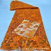 Vestido de Tela de Encaje Bordado con Patrón Floral de Lentejuelas y Cuerda Estilo Étnico Vestido de Noche Vestido de Boda Tela Bordada