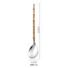 Acero Inoxidable 304 Mango de Bambú Profundizado Cuchara para Olla Caliente Colador de Bambú Colador de Malla Cuchara para Servir Cocina Japonesa Comercial Espátula Plana