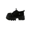 Zapatos de plataforma de cuero estilo británico retro con punta redonda para mujer, nueva colección otoño/invierno 2026, versátiles con diseño de lazo