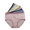 Calcinhas de Cintura Média Femininas, Listras Confortáveis Tingidas em Fio, Cuecas de Seda de Leite Extra Grandes e Gordas, Pedidos de Comércio Exterior