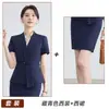 2026 Novo Traje de Verão Fino Cor Damasco Manga Curta para Mulheres, Traje Profissional, Roupa Formal de Negócios Leve, Roupa de Trabalho para Salão de Beleza