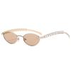 Gafas de Sol Retro Ovaladas con Incrustaciones de Diamantes en Forma de Corazón para Lluvia Transfronterizas de Alta Gama Estilo Jennie Parasol para Exteriores