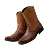 Botas de Cuero Retro de Moda para Hombre Otoño e Invierno Suela Gruesa Transfronterizas Talla Grande Moda Caña Alta sin Cordones Botas Chelsea 1526