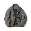 Chaqueta Rumeng de cuero PU americano retro esmerilado para hombre, nuevo estilo de otoño, corte holgado, marca de moda, chaqueta de vuelo cool tipo biker