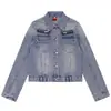 Jaqueta jeans de trabalho retrô americana com vários bolsos, gola lapela desgastada, para homens e mulheres, nova jaqueta curta slim fit de outono, moderna