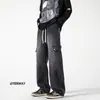 Calça Jeans Retrô Americana Casual e Tendência para Homens no Outono e Inverno com Forro de Lã Estilo Vibe Masculina Perna Reta Marca Tendência Calça Cargo