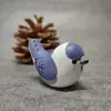 Mini Adornos de Tallado en Madera de Pájaro Perla, Pájaros Tallados en Madera Maciza Hechos Completamente a Mano, Decoración de Escritorio, Pequeños Regalos y Manualidades