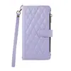 Adecuado para Apple 17Promax Funda Pequeña Cruzada Estilo Chanel con Cremallera para Tarjetas Air/16E/15 Funda de Piel para Teléfono con Ranura para Tarjetas