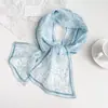 Novo Estilo Lenço Longo de Seda para Mulheres, Lenço de Chiffon 100% Seda de Amora, Versátil e de Alta Qualidade, Lenço de Primavera e Verão, Lenço de Pescoço, Echarpe