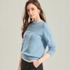 [100% Lã] Outono e Inverno Casual Mais Fácil de Combinar Para o Trabalho Gola Redonda Fio Diferente Camisa de Lã Tricô Feminina Base
