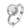 Anillo AliExpress ebay suministro Platino + cuatro garras redondo blanco Aobao fábrica de anillos suministro de primera mano