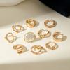 Anillo de Perla Hug de Gota de Agua Brillante de Gama Alta Transfronterizo Europeo y Americano para Mujer, Juego de Anillos Abiertos Articulados Barrocos