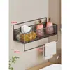 Estante de Almacenamiento para Baño, Organizador Multifuncional sin Taladro, Cesta de Almacenamiento de Montaje en Pared para Baño y Dormitorio