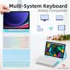 Teclado Bluetooth para Samsung Tab S9 FE 10.9 S7/S8/S9 11, funda de cuero con teclado retroiluminado colorido