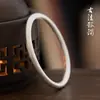 Pulsera Aro Dorado con Patrón Rizado de Herencia Antigua para Mujer Oro de Arena Vietnamita Círculo Liso Patrón de Bauhinia Pulsera Sólida Palacio