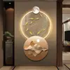 Pintura Decorativa de Entrada Hoja de Ginkgo Acrílico LED Alce Mural para el Hogar Pasillo Vestíbulo Pintura Colgante Luces de Gama Alta Pintura Colgante