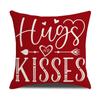 Funda de almohada estampada para San Valentín de Amazon, funda de cojín decorativa de lino con estampado de letras a rayas y abanico, venta al por mayor