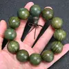 Pulsera Natural de Sándalo Verde Argentino 108 Cuentas de Círculo Único Cuentas Cuadradas Cuentas de Bambú Agujeros Pequeños de Precisión para Hombres y Mujeres
