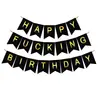 Festival Caliente Caliente Fiesta CUMPLEAÑOS Letras Decorativas Bandera de Cadena con Cola de Pez Bronceada FELIZ CUMPLEAÑOS