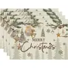 Amazon Manteles Navideños Muñeco de Nieve Árbol de Navidad Manteles Decoración de Mesa de Comedor Occidental Manteles Aislantes Fiesta Navideña