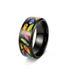 Anillo de parche de acero inoxidable de 8 mm con estampado de plumas para mujer, el más vendido de Amazon, anillo único de nicho estilo ins, disponible para dropshipping