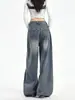 Jeans Anchos de Estilo Americano Transfronterizos para Mujer 2026 Primavera y Otoño Nuevos Vintage Perezosos Relajados Sueltos Rectos de Largo Hasta el Suelo